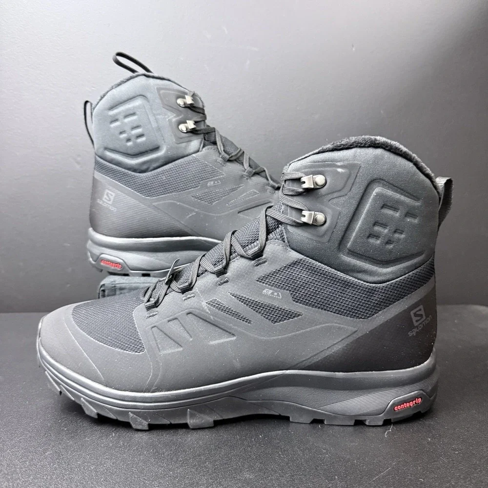 Salomon OUTblast TS CSWP Mens Size 13 Snow Boots Black 409223 Insulated 200 Gram